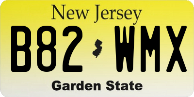 NJ license plate B82WMX