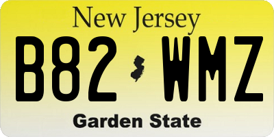 NJ license plate B82WMZ