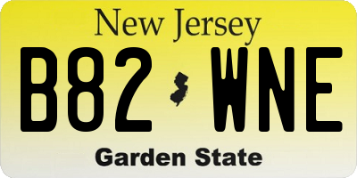 NJ license plate B82WNE
