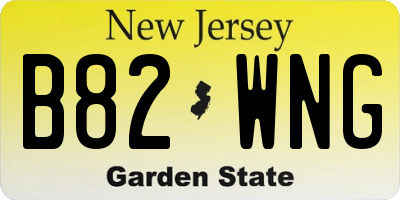 NJ license plate B82WNG