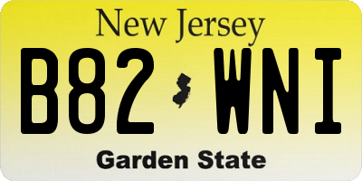 NJ license plate B82WNI