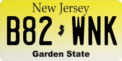 NJ license plate B82WNK