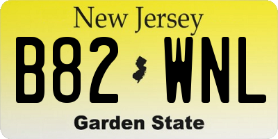NJ license plate B82WNL