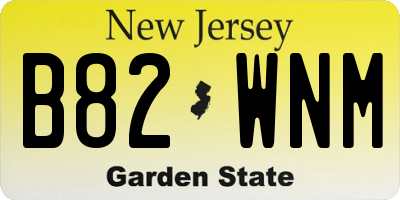 NJ license plate B82WNM