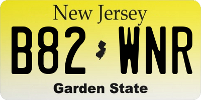 NJ license plate B82WNR