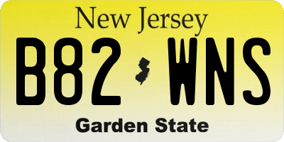 NJ license plate B82WNS