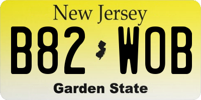NJ license plate B82WOB