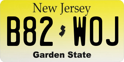 NJ license plate B82WOJ