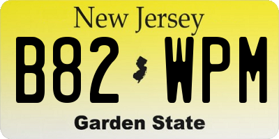 NJ license plate B82WPM
