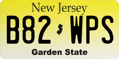NJ license plate B82WPS