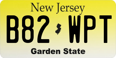 NJ license plate B82WPT