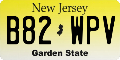 NJ license plate B82WPV