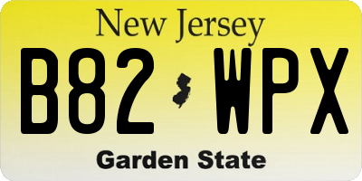 NJ license plate B82WPX