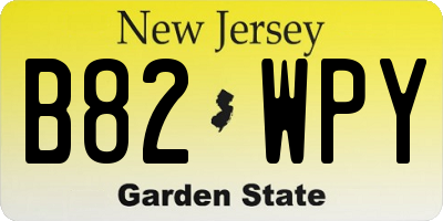 NJ license plate B82WPY