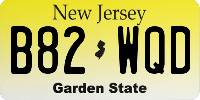 NJ license plate B82WQD