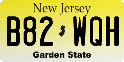 NJ license plate B82WQH