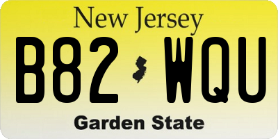 NJ license plate B82WQU