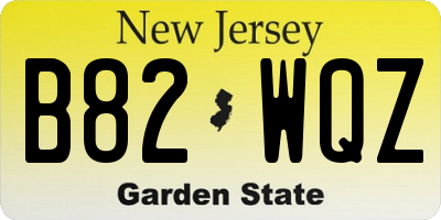NJ license plate B82WQZ