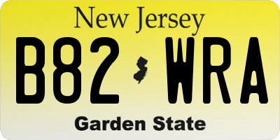 NJ license plate B82WRA