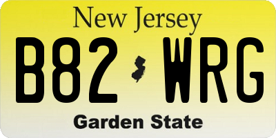 NJ license plate B82WRG