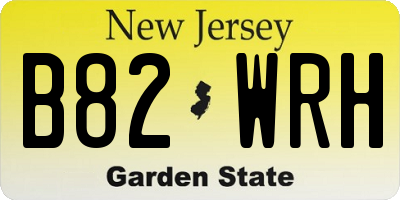 NJ license plate B82WRH