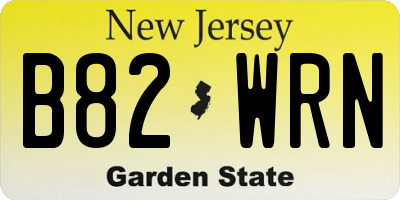 NJ license plate B82WRN