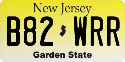 NJ license plate B82WRR