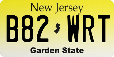 NJ license plate B82WRT