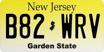 NJ license plate B82WRV