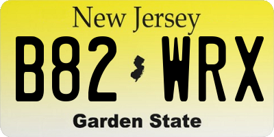 NJ license plate B82WRX