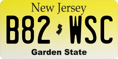 NJ license plate B82WSC