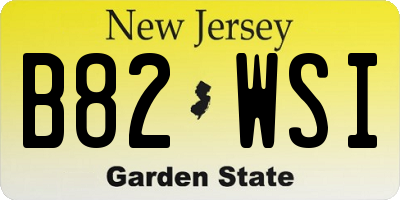 NJ license plate B82WSI