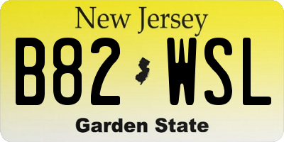 NJ license plate B82WSL