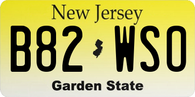 NJ license plate B82WSO
