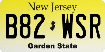 NJ license plate B82WSR