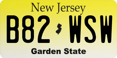 NJ license plate B82WSW