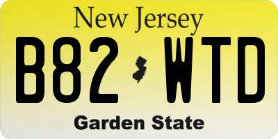 NJ license plate B82WTD
