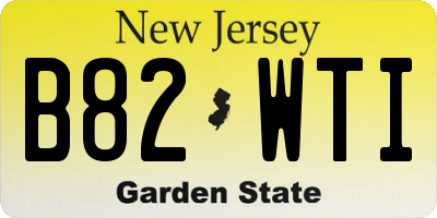 NJ license plate B82WTI
