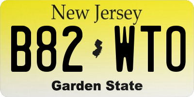 NJ license plate B82WTO