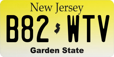 NJ license plate B82WTV