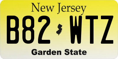 NJ license plate B82WTZ
