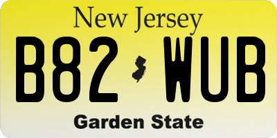 NJ license plate B82WUB