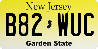 NJ license plate B82WUC