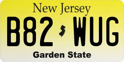 NJ license plate B82WUG