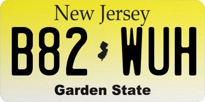 NJ license plate B82WUH