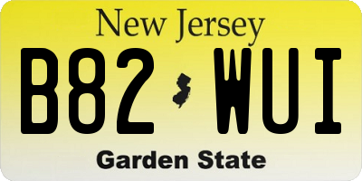 NJ license plate B82WUI