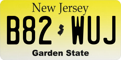NJ license plate B82WUJ