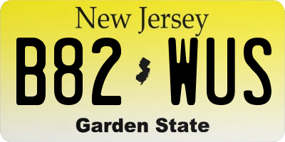 NJ license plate B82WUS