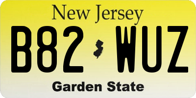 NJ license plate B82WUZ