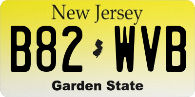 NJ license plate B82WVB